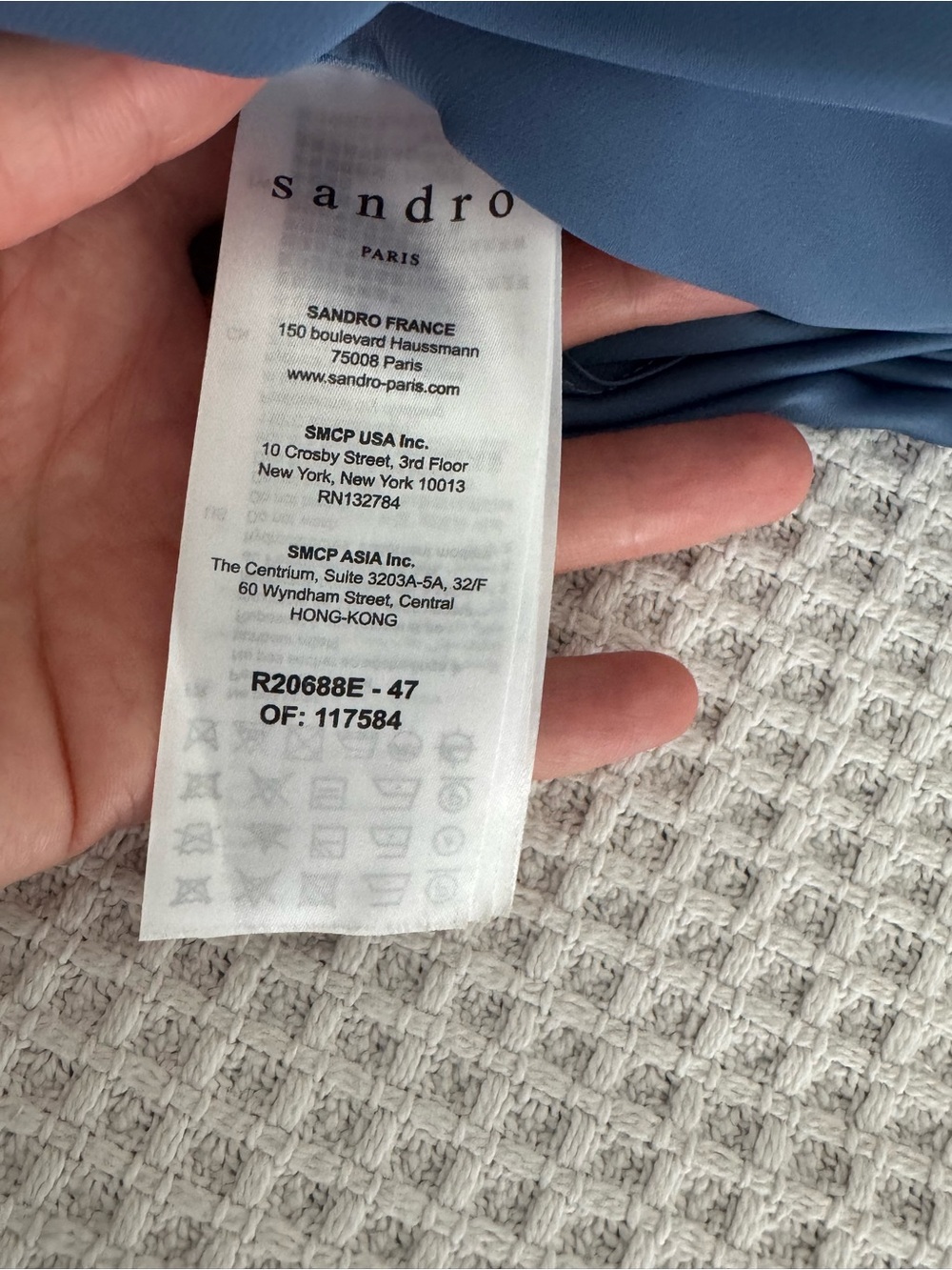 Sandro Dusty Blue Wrap-Style Midi Dress - Picture 7 of 7